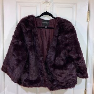 Forever 21 Faux Fur Jacket with Cropped Sleeves